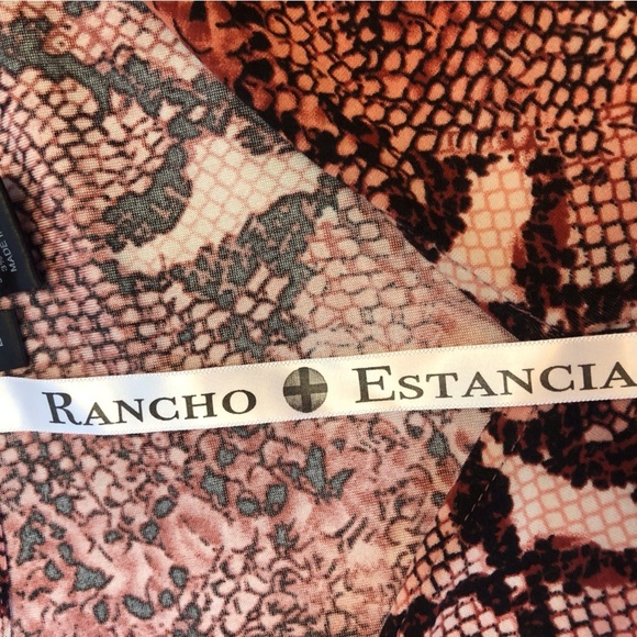 Snakeskin Maroon Pink Top w/ Beaded Medallion RanchoEstancia Large - Picture 6 of 7